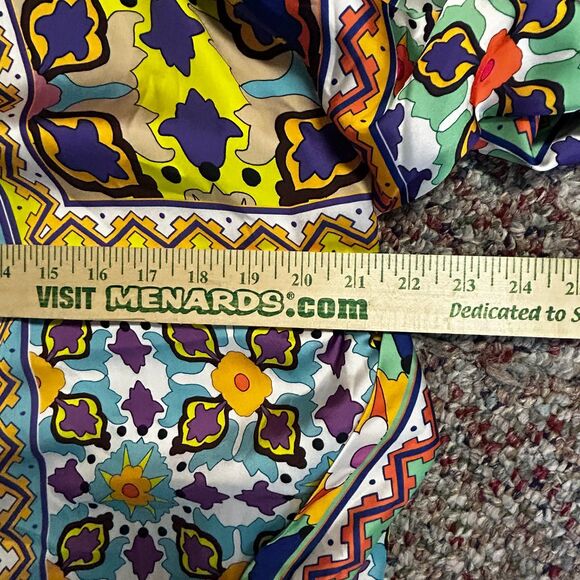 Zara Satin Effect Colorful Boho Floral Belted LS Kimono Duster Robe Size S - Picture 15 of 16